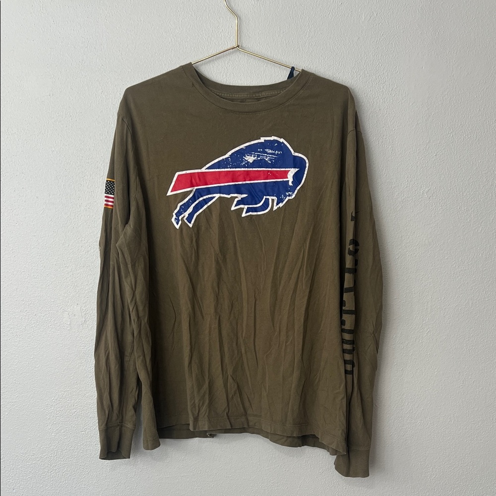 Men's Buffalo Bills Nike Olive Salute To Service Long Sleeve T-Shirt